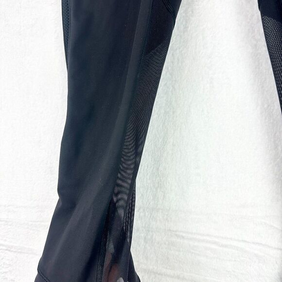 Lululemon Vent Mesh Reflective Crop Leggings Size 8 Black Running Athletic - Picture 3 of 7